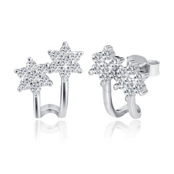 Серебряные серьги кафы с фианитами 031684 детальное изображение ювелирного изделия Серебряные серьги