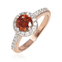 обзорное фото Серебряное кольцо с фианитами 024898  Кольца с позолотой