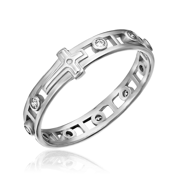 Серебряное кольцо с фианитами Крест 034743 детальное изображение ювелирного изделия Серебряные кольца Серебряное кольцо с фианитами Крест 034743 детальное изображение ювелирного изделия Серебряные кольца