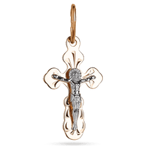 обзорное фото Детский маленький православный крестик Спаси и Сохрани в комбинированном золоте 039493 Золотые крестики православные обзорное фото Детский маленький православный крестик Спаси и Сохрани в комбинированном золоте 039493  Золотые крестики православные