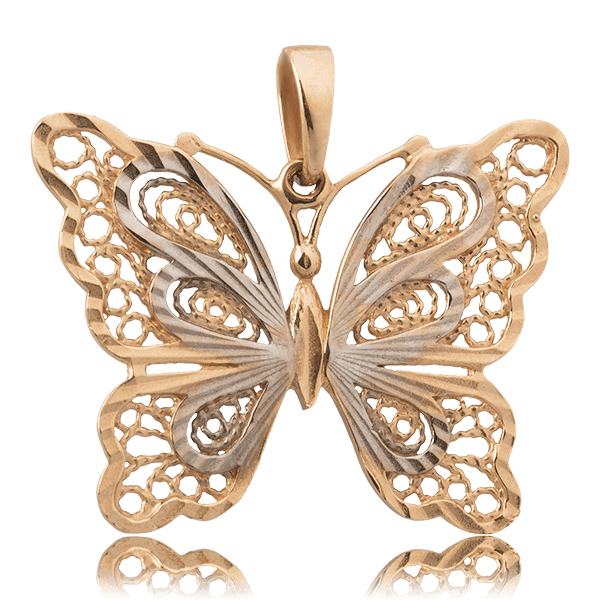 Золотой подвес Бабочка 104828 детальное изображение ювелирного изделия Золотой кулон Бабочка Золотой подвес Бабочка 104828 детальное изображение ювелирного изделия Золотой кулон Бабочка
