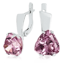 обзорное фото Золотые серьги с аметистом 023568  Золотые серьги с аметистом