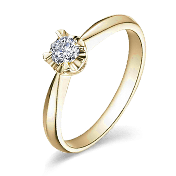 Помолвочное кольцо с бриллиантом из желтого золота 024433 детальное изображение ювелирного изделия Золотые кольца для помолвки с бриллиантом