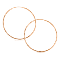 обзорное фото Золотые серьги кольца с алмазной гранью 80002  Золотые серьги кольца (конго) 
