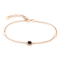 обзорное фото Золотой браслет на руку с агатом, универсальный размер 035249 Браслеты с агатом обзорное фото Золотой браслет на руку с агатом, универсальный размер 035249  Браслеты с агатом