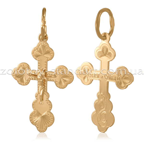 Золотой крестик детский Спаси и Сохрани 3440/00 детальное изображение ювелирного изделия Детский золотой крестик Золотой крестик детский Спаси и Сохрани 3440/00 детальное изображение ювелирного изделия Детский золотой крестик