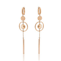 обзорное фото Длинные золотые серьги Вселенная 029103 Золотые серьги без вставок обзорное фото Длинные золотые серьги Вселенная 029103  Золотые серьги без вставок