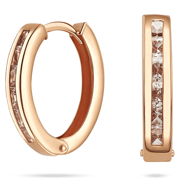 Маленькие серьги дорожки с белыми фианитами в красном золоте 039603 детальное изображение ювелирного изделия Золотые серьги с фианитом Маленькие серьги дорожки с белыми фианитами в красном золоте 039603 детальное изображение ювелирного изделия Золотые серьги с фианитом