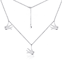 обзорное фото Серебряное колье Ласточки 031316  Серебряные цепочки