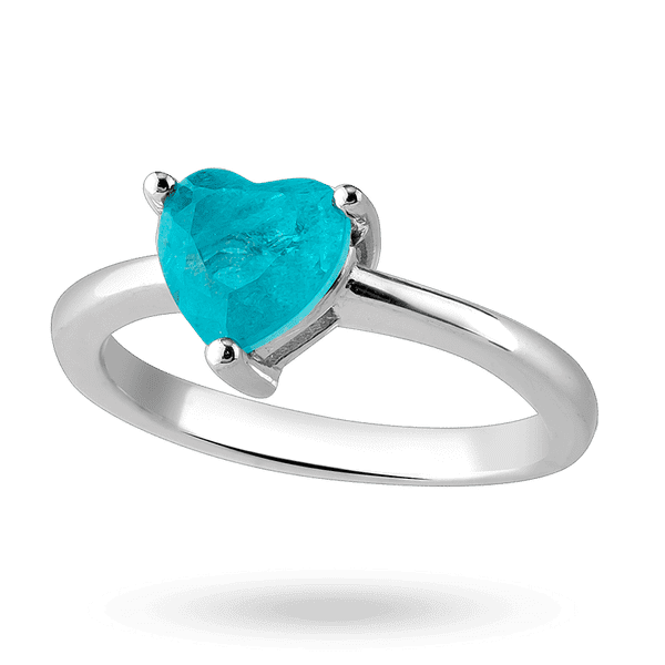 Серебряное кольцо "Сердце" с голубым фианитом 038340 детальное изображение ювелирного изделия Золотые кольца с фианитом