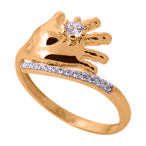 обзорное фото Золотое кольцо с ручкой младенца 025238 Золотое кольцо ручка младенца обзорное фото Золотое кольцо с ручкой младенца 025238  Золотое кольцо ручка младенца