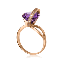 обзорное фото Золотое кольцо с аметистом 341024H Золотые кольца с аметистом обзорное фото Золотое кольцо с аметистом 341024H  Золотые кольца с аметистом