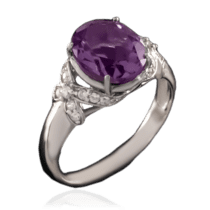 обзорное фото Серебряное кольцо с аметистом 023211  Серебряные кольца со вставками