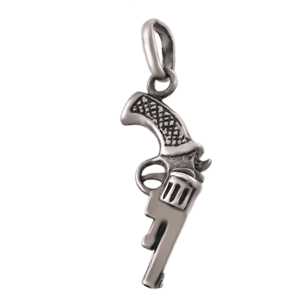 Серебряный подвес  револьвер 13769 детальное изображение ювелирного изделия Серебряные подвески без вставок Серебряный подвес  револьвер 13769 детальное изображение ювелирного изделия Серебряные подвески без вставок