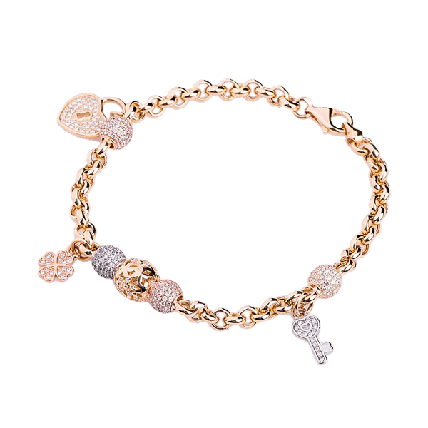 Золотой браслет с фианитами 025221 детальное изображение ювелирного изделия Золотые браслеты с цирконием (фианитами) Золотой браслет с фианитами 025221 детальное изображение ювелирного изделия Золотые браслеты с цирконием (фианитами)