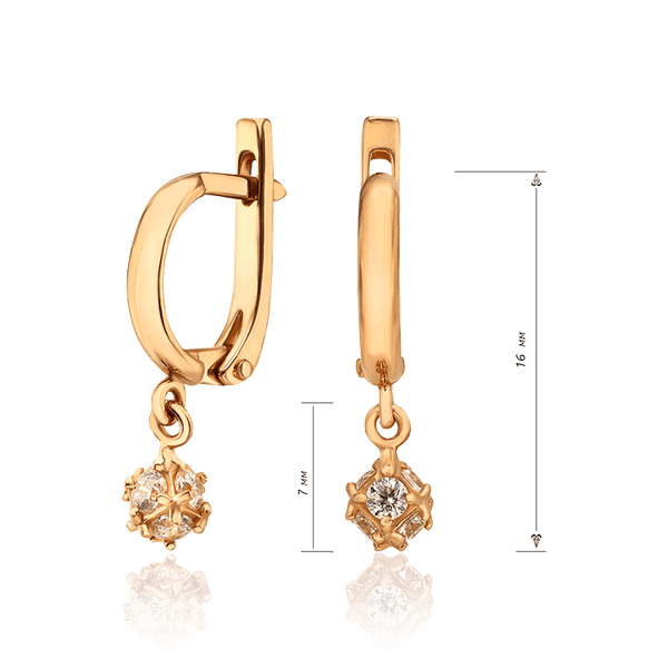 серьги золотые с подвеской шариком серьги золотые с подвеской шариком