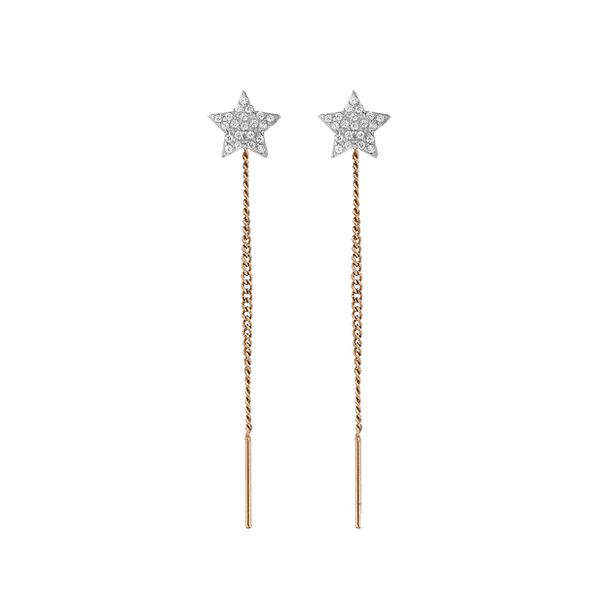 Золотые серьги цепочки Звёздочки с фианитами 028462 детальное изображение ювелирного изделия Золотые серьги цепочки Золотые серьги цепочки Звёздочки с фианитами 028462 детальное изображение ювелирного изделия Золотые серьги цепочки