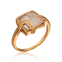 обзорное фото Золотое кольцо с перламутром Магический Квадрат 034185 Золотые кольца обзорное фото Золотое кольцо с перламутром Магический Квадрат 034185  Золотые кольца