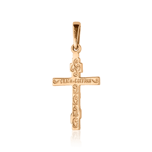 Золотий хрестик з Розп'яттям без вставок 028093 детальне зображення ювелірного виробу Золотий хрестик з Розп'яттям без вставок 028093 детальне зображення ювелірного виробу