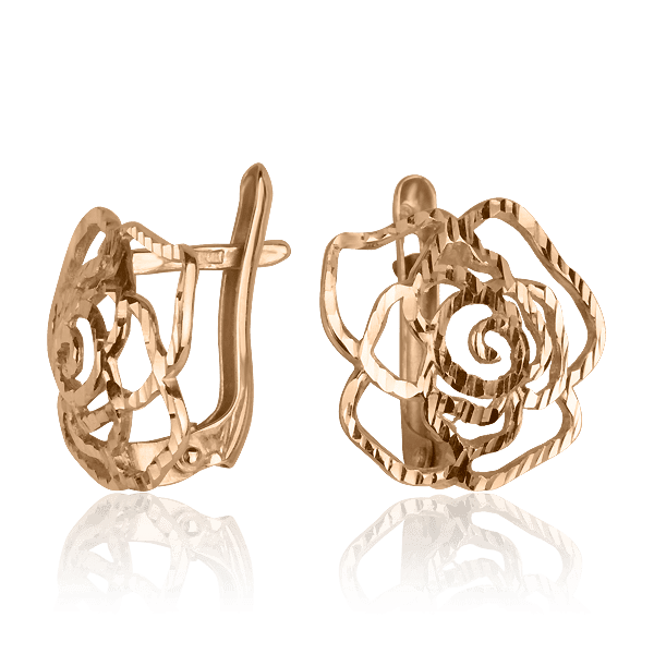 Золотые серьги Роза Золотые серьги Роза