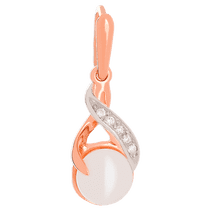 обзорное фото Золотой кулон с жемчугом 024606  Золотые кулоны с жемчугом