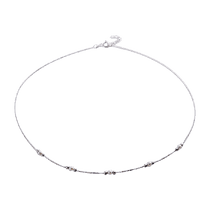 обзорное фото Колье из белого золота Жемчужинки 032811 Золотые колье с камнями обзорное фото Колье из белого золота Жемчужинки 032811  Золотые колье с камнями