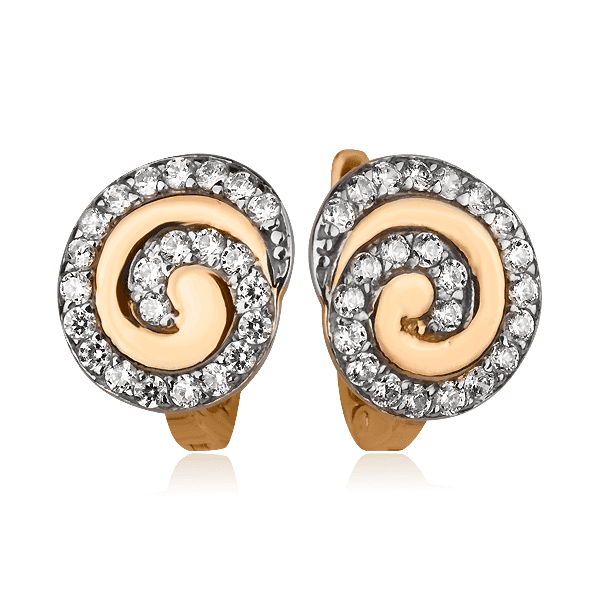 Золоті сережки з цирконієм с707 детальне зображення ювелірного виробу