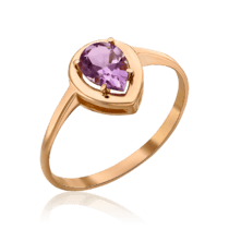 обзорное фото Золотое кольцо с аметистом Капля 036446  Золотые кольца