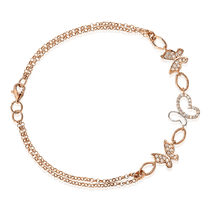 обзорное фото Золотой браслет Бабочки с фианитами 036824 Золотые браслеты обзорное фото Золотой браслет Бабочки с фианитами 036824  Золотые браслеты