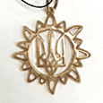 обзорное фото Серебряный подвес Герб Украины 037188  Украинская символика из золота и серебра