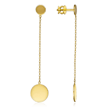 обзорное фото Золотые серьги подвески Монетка 032704 Золотые серьги без вставок обзорное фото Золотые серьги подвески Монетка 032704  Золотые серьги без вставок