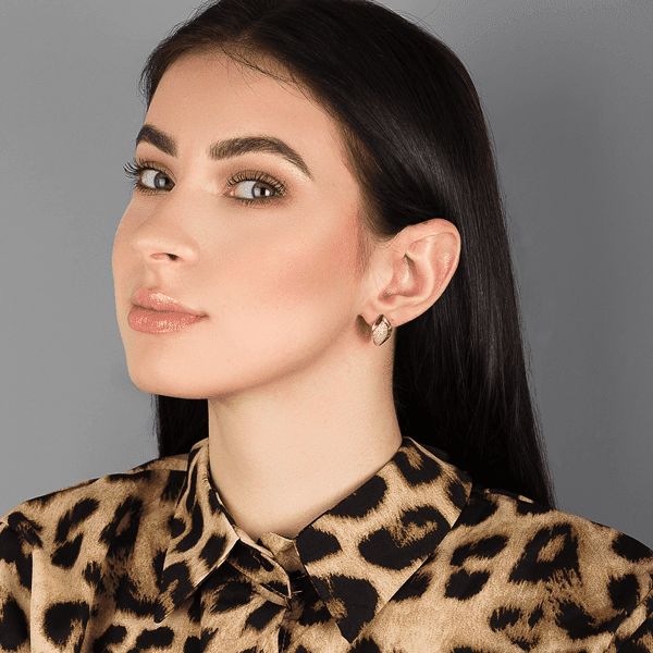 Золотые серьги с фианитами в красном золоте 030727 Золотые серьги с фианитами в красном золоте 030727