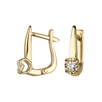 оглядове фото Сережки з жовтого золота з діамантом 031888