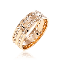 обзорное фото Золотое обручальное кольцо женское с фианитами 036689 Золотые кольца обзорное фото Золотое обручальное кольцо женское с фианитами 036689  Золотые кольца