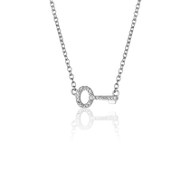 обзорное фото Серебряное колье Ключик с фианитами 027434  Серебряные колье