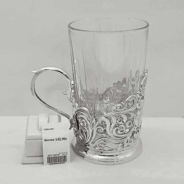 Срібний підсклянник з узором 035565 детальне зображення ювелірного виробу Срібний підсклянник з узором 035565 детальне зображення ювелірного виробу