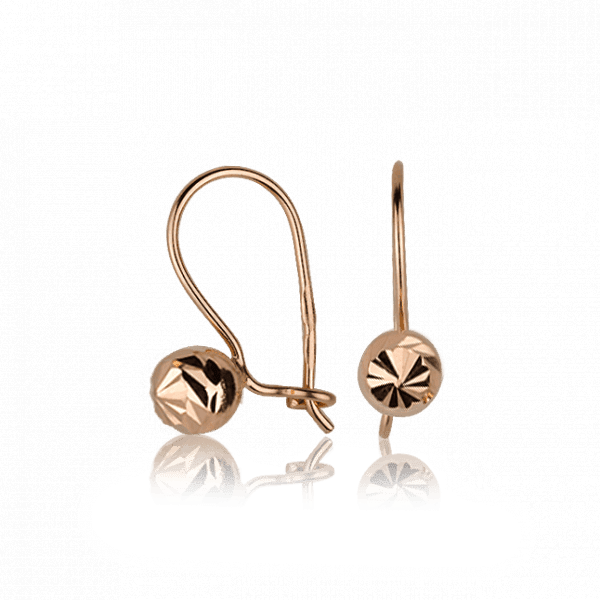 Золотые серьги петельки с шариком 030534 Золотые серьги петельки с шариком 030534