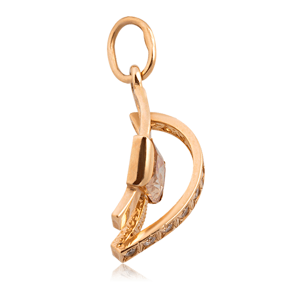 Золотой подвес с цирконием 5208.6 фото Золотой подвес с цирконием 5208.6 фото