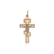 обзорное фото Золотой православный крестик 028785  Крестики мужские
