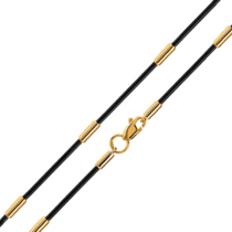 обзорное фото Каучуковый шнурок с золотом 029124  Золотые цепочки