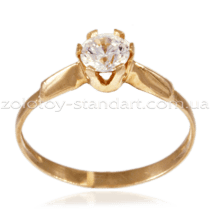 обзорное фото Золотое кольцо 11542  Золотые кольца для помолвки с цирконием