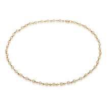 обзорное фото Жемчужное колье с красным золотом 033438 Золотые колье с камнями обзорное фото Жемчужное колье с красным золотом 033438  Золотые колье с камнями