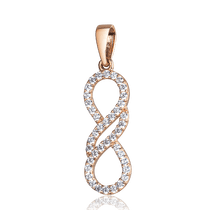 обзорное фото Золотой кулон с фианимами Бесконечность 037099 Золотые кулоны с фианитом обзорное фото Золотой кулон с фианимами Бесконечность 037099  Золотые кулоны с фианитом