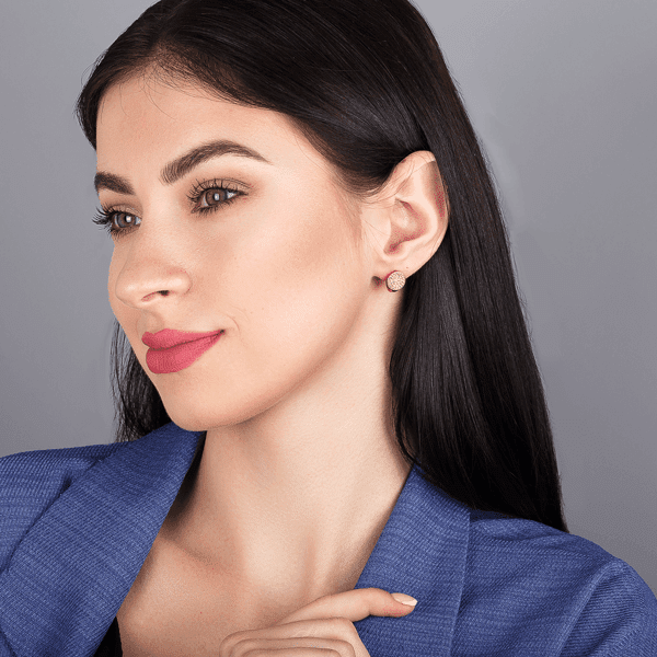 Золотые серьги с фианитами с английским замком 030706 Золотые серьги с фианитами с английским замком 030706