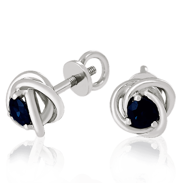 Золотые серьги с сапфиром 023380 детальное изображение ювелирного изделия Золотые серьги с сапфиром