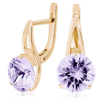 обзорное фото Золотые серьги с аметистом 023613 Золотые серьги с аметистом обзорное фото Золотые серьги с аметистом 023613  Золотые серьги с аметистом