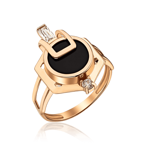 Золотое кольцо с агатом и фианитами Неординарность 035115 детальное изображение ювелирного изделия Золотые кольца Золотое кольцо с агатом и фианитами Неординарность 035115 детальное изображение ювелирного изделия Золотые кольца