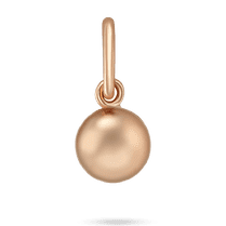 обзорное фото Маленький подвесок гладкий Шарик в красном золоте без вставок 039606  Золотые подвески без камней