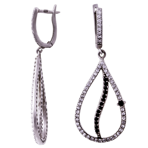 Серебряные серьги с цирконием 81228 детальное изображение ювелирного изделия Серебряные серьги с камнями Серебряные серьги с цирконием 81228 детальное изображение ювелирного изделия Серебряные серьги с камнями