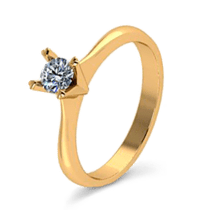 обзорное фото Помолвочное кольцо с бриллиантом из желтого золота 024451  Золотые кольца для помолвки с бриллиантом
